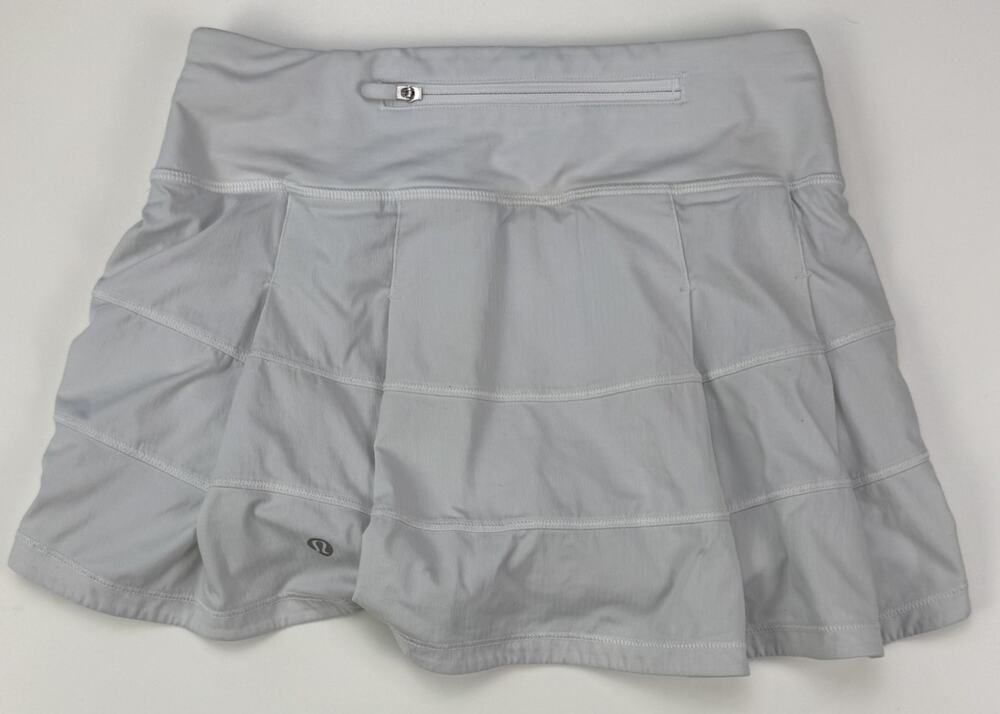 Lululemon Pace Rival Skirt Womens 0 White Tennis Running Skort LW8A84R